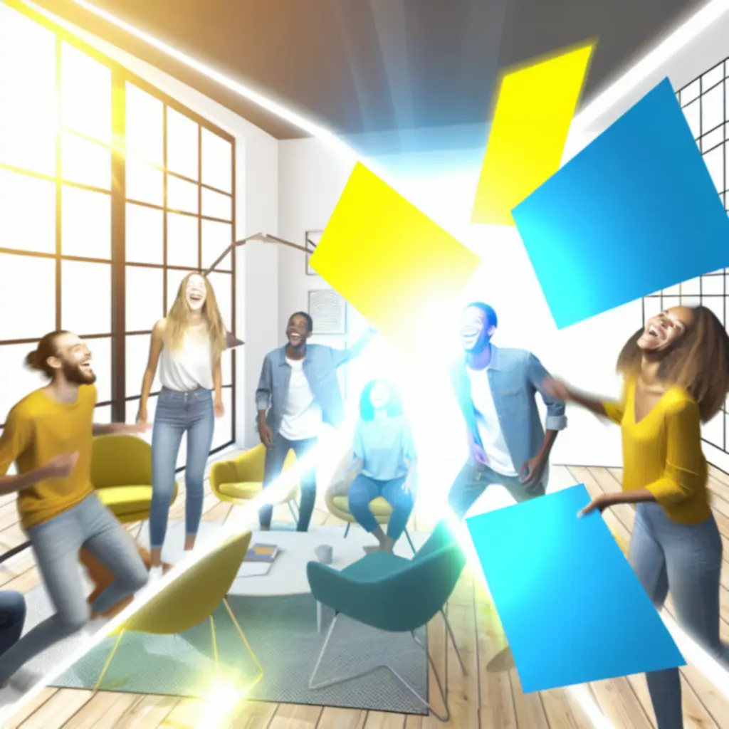 Grupa znajomych bawi się przy dynamicznej grze kalambury HimatGamePL