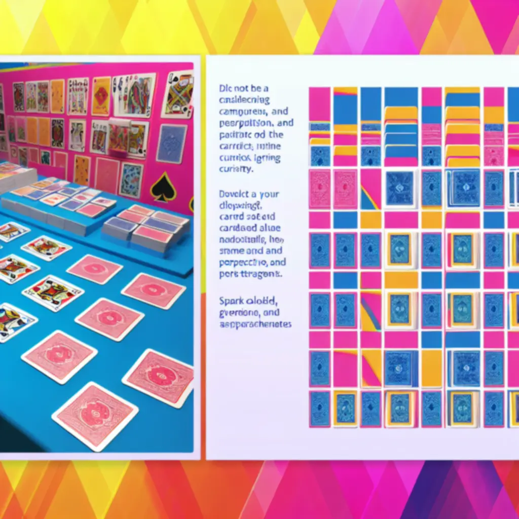 Karuzela kolorowych talii kart Heads Up z różnymi motywami